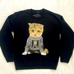 Black Matter Funny Kitty Cat Sweatshirt Women’s Small Infinity Cat